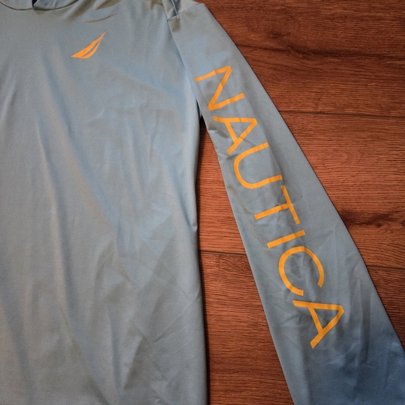 Nautica Blue Hooded Shirt - Picture 2 of 6